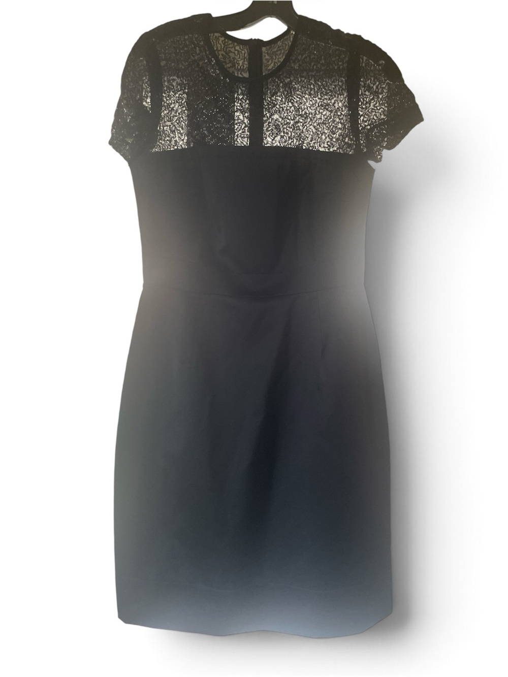 Trina Turk Classic Black Lace Yoke Sheath Dress